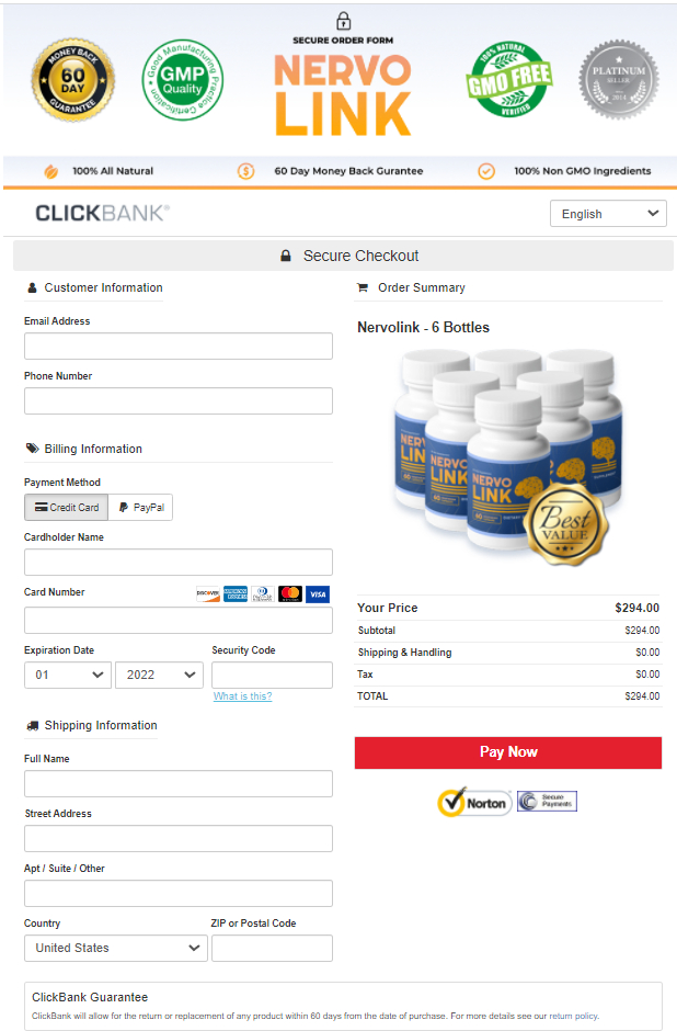 NervoLink - Secure Order Page